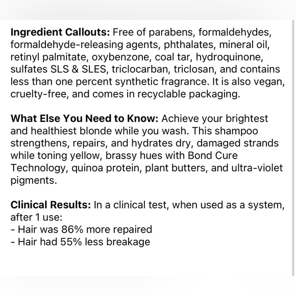 COPY - COPY - AMIKA BUST YOUR BRASS BLONDE PURPLE SHAMPOO - BRAND NEW! - Picture 5 of 6